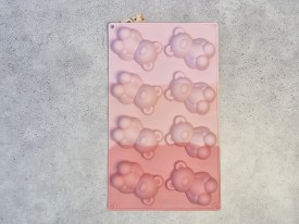 Molde silicona tricolor rosa 8 ositos 